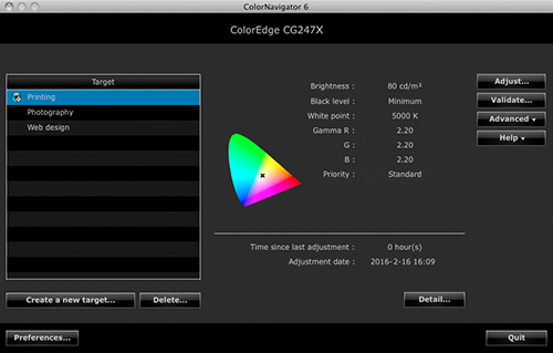 logiciel de calibration colornavigator écran graphique eizo coloredge cg247x