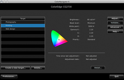 logiciel de calibrage associé écran graphique eizo coloredge cg2730