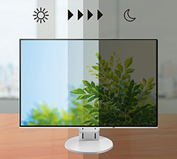 Adaptation de la luminosité automatique écran bureautique eizo flexscan ev2785