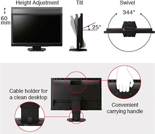 support ergonomique écran vidéosurveillance eizo duravision fdf2306