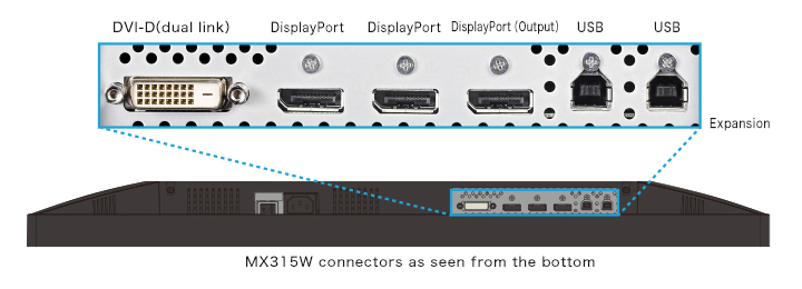 connectiques écran médical EIZO Radiforce MX315W